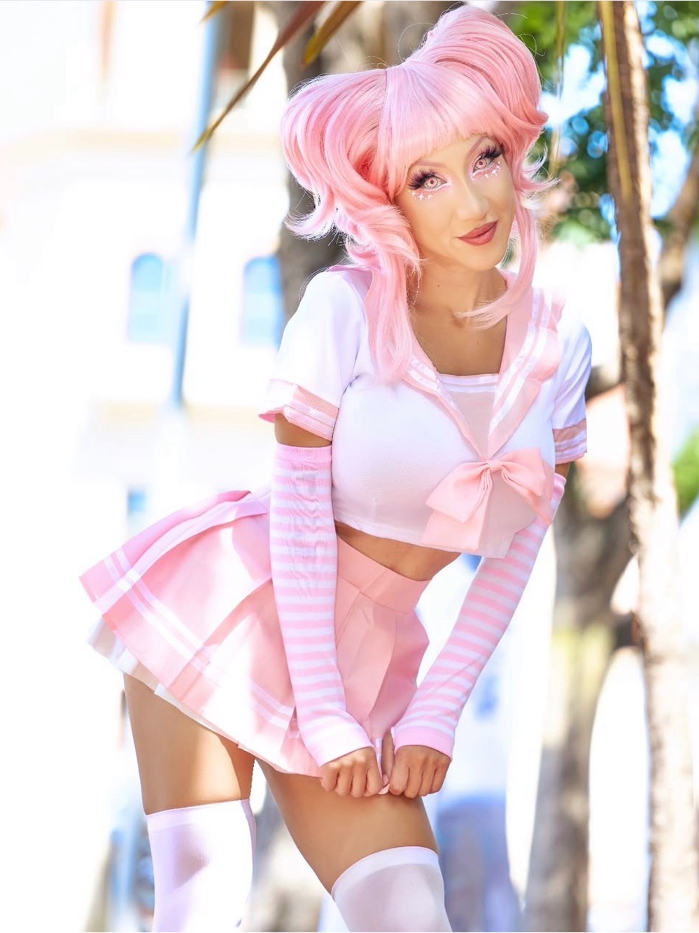 Anime Cosplay Schoolgirl Costume and Wig